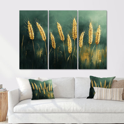 «Green Golden Wheat Fields I», ensemble d'art mural ferme