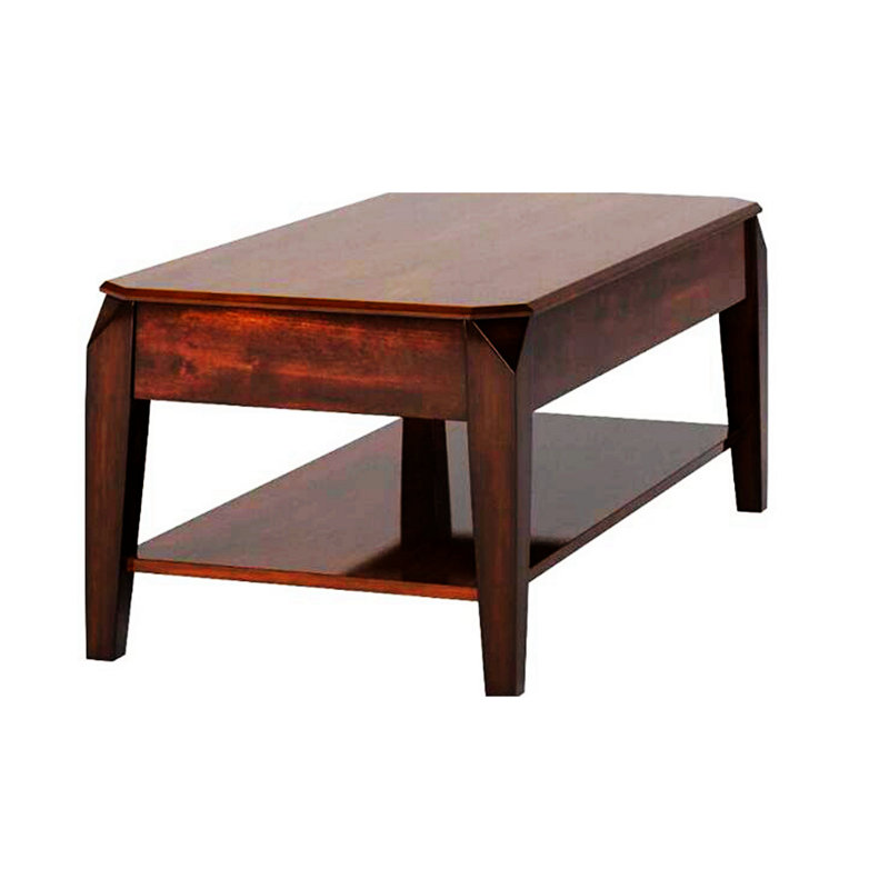Table basse Myheir, table basse à plateau relevable avec tablette, table de salon, table basse rectangulaire