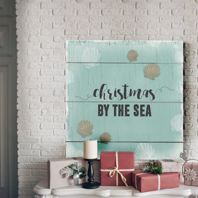 «Christmas by the Sea», reproduction d'art textuel sur toile tendue