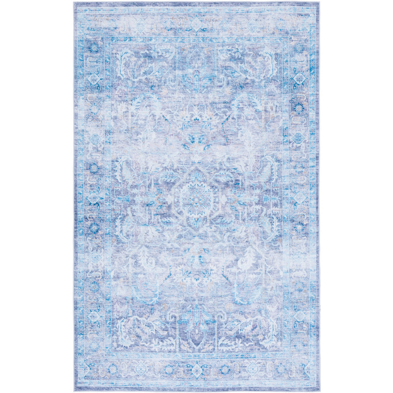 Tapis oriental mauve / bleu Ahlyvia, Rectangle 5 pi x 7 pi