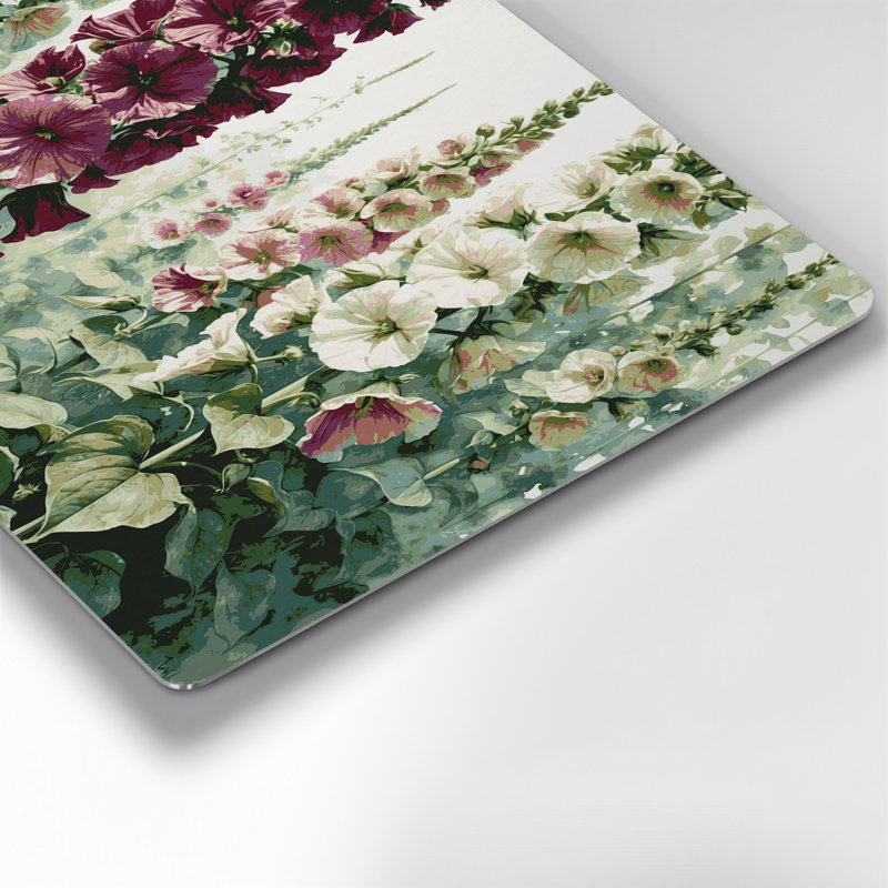 Art mural en métal Botanical Hollyhock, H 11 po x l 14 po