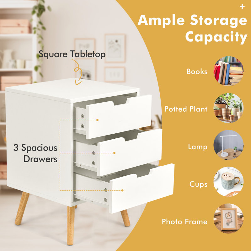 Ohlone 40 cm W Bedside Table