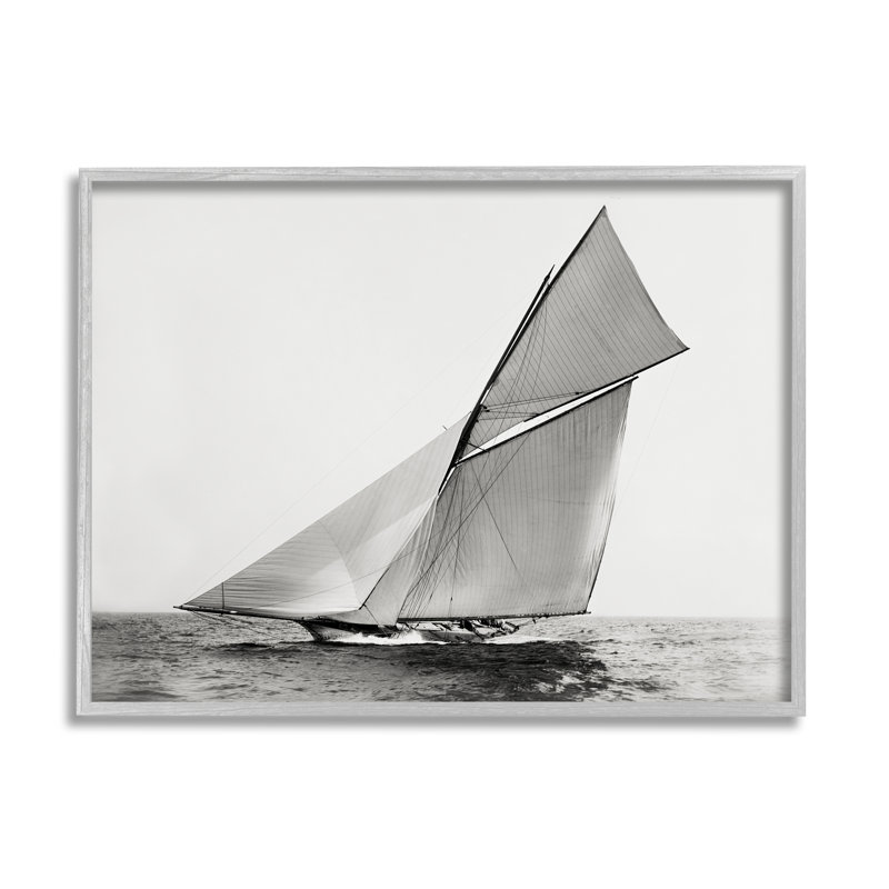 Az-989 - Photographie de bateau majestueux encadrée, H 24 po x l 30 po x P 1,5 po