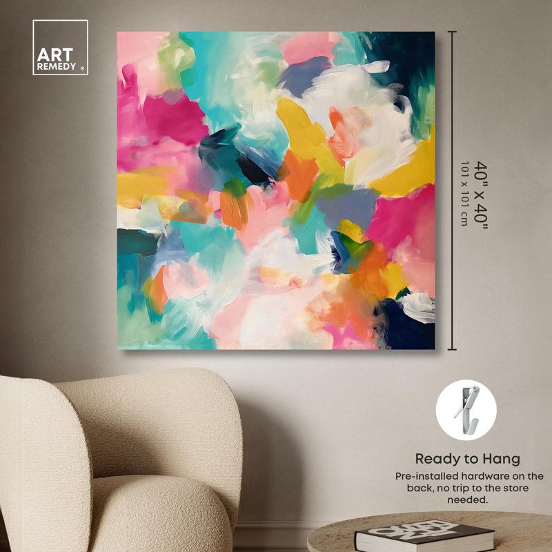 «Glazed Melody II», reproduction d'art moderne sur toile par Art Remedy, Toile tendue, H 40 po x l 40 po x P 1,5 po