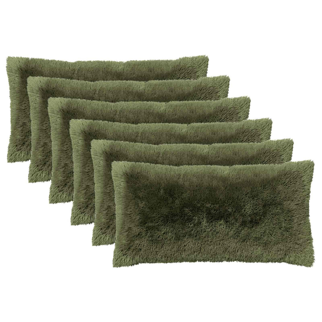 Vidaxl Cushion Cover 6 Pcs Heerlen Green 40 X 70 Cm Pv Fleece, Green - Image 3