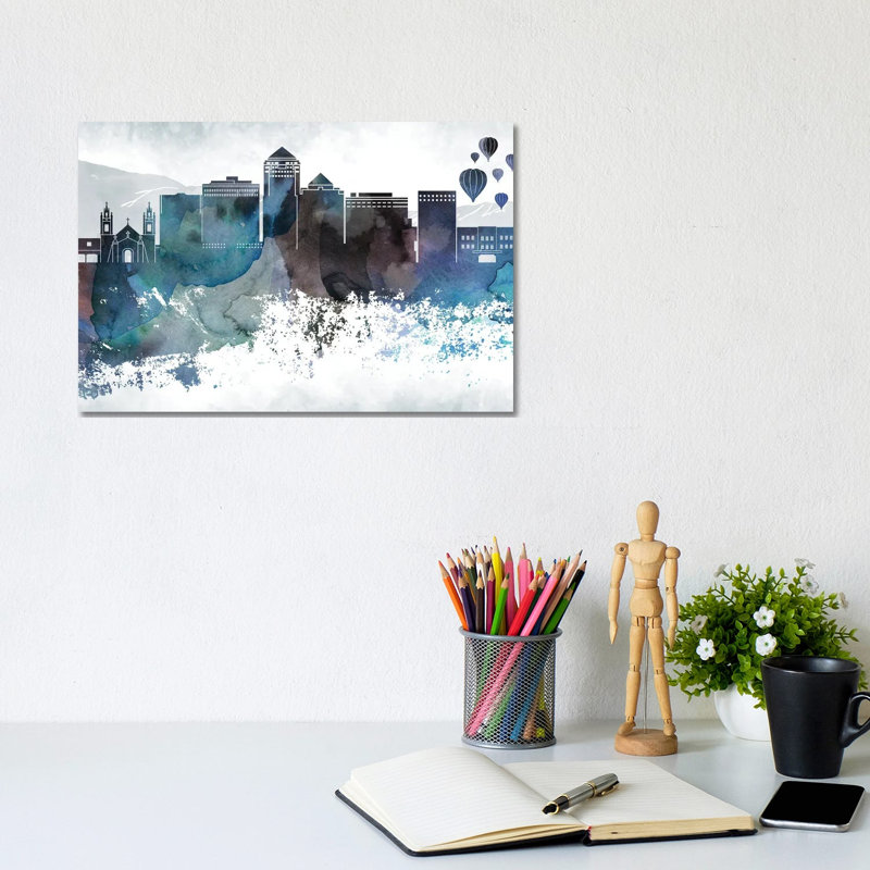 Albuquerque Bluish Skylines by WallDecorAddict - Wrapped Canvas Print, 20.32cm H x 30.48cm W x 1.91cm D