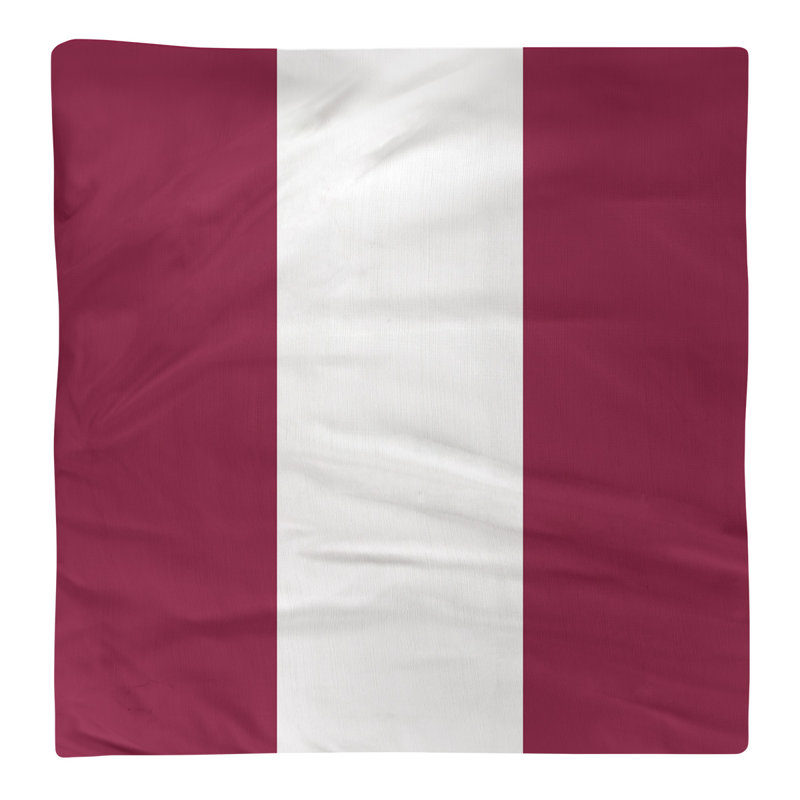Striped Square Napkin, Maroon/White/Maroon, 10" H x 10" W x 0.25" D, Poly Twill