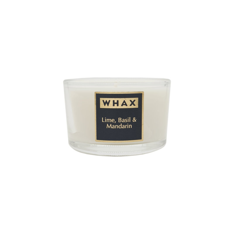 Lime, Basil And Mandarin Scented Jar Candle with Glass Holder