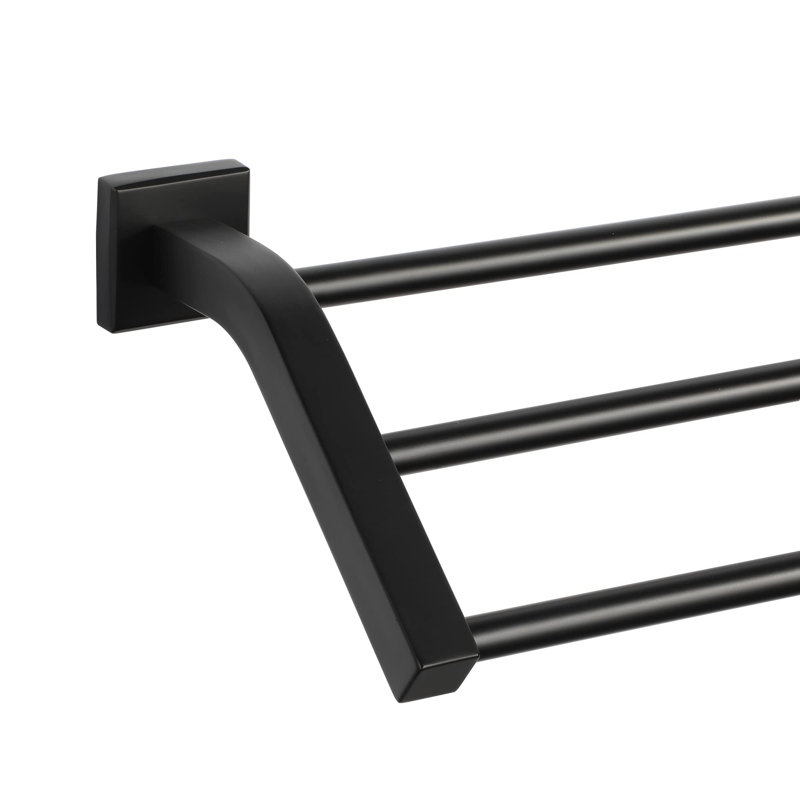 Barre à serviettes murale 24,72 po, Noir mat