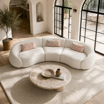 Boucle Cruved Sectional Sofa