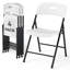Ensemble de 4 chaises pliantes robustes en plastique, capacité de poids de 350 LBS, chaises pliantes portatives à cadre en acier pour un banquet de fête intérieur ou extérieur