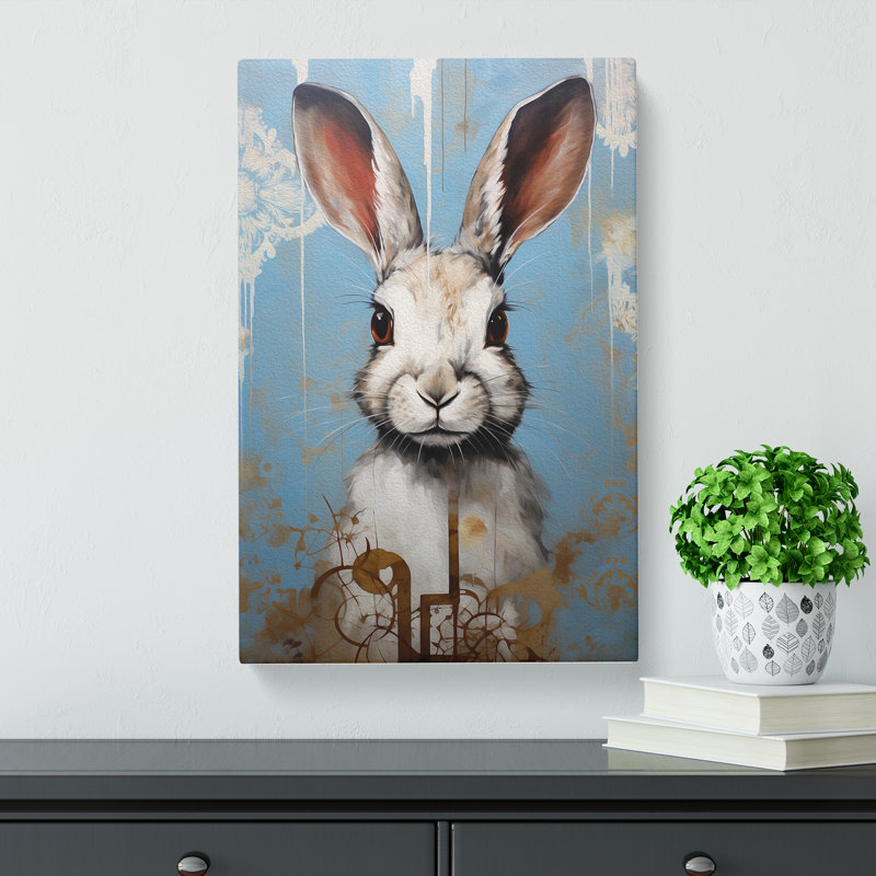 Rabbit Modern No.2 - Wrapped Canvas, 60cm H x 40cm W x 3cm D