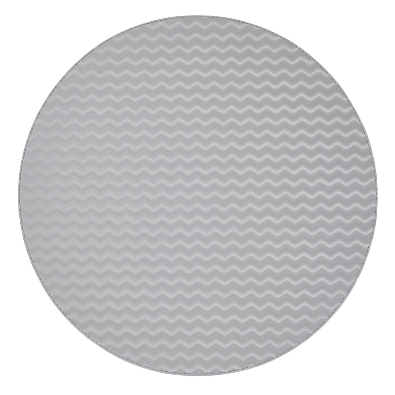 Tilde Vinyl Round Placemats, Black/Silver
