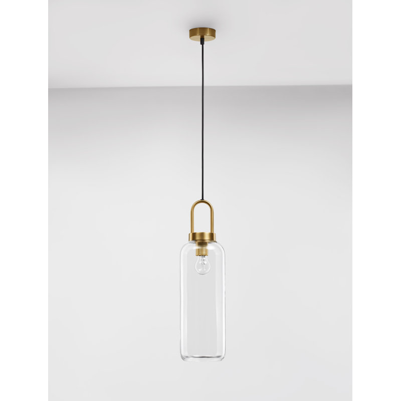 1 - Light Brass Gold Jar Pendant