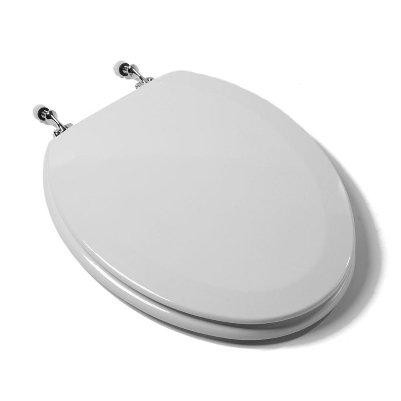 Elongated Toilet Seat and Lid, White