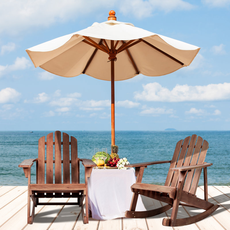 Chaise berçante Adirondack en bois d'acacia brun foncé Kiawah Classic, Marron foncé