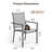 6-Piece Outdoor Dining Chairs with Arms, All-Weather Stackable Patio Dining Chairs for Garden, Backyard and Deck, Black Metal Outside Armchairs-1678590897
