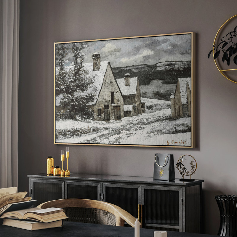 Paysage rétro - DCCXCII, Toile naturelle avec cadre flottant, 17" H x 25" W x 2'' D