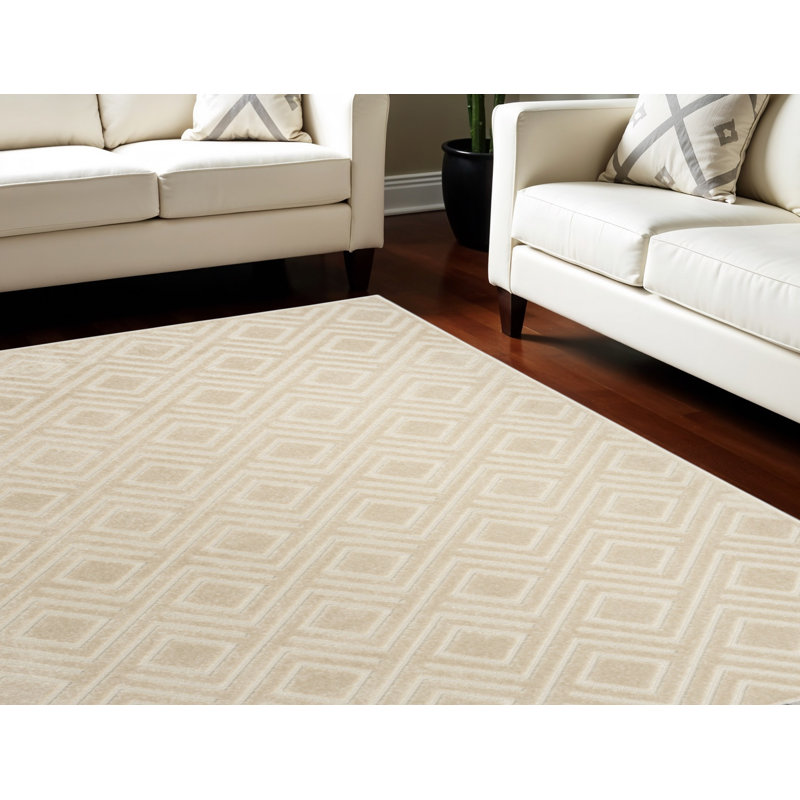 Tapis géométrique beige 8 pi x 10 pi