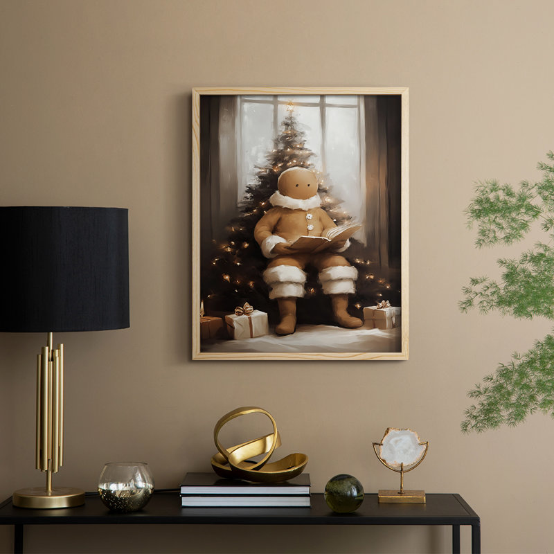 Christmas Holiday Art -Series 2-LXXV Framed Print - Solid Wood, Natural, 15" H x 12" W
