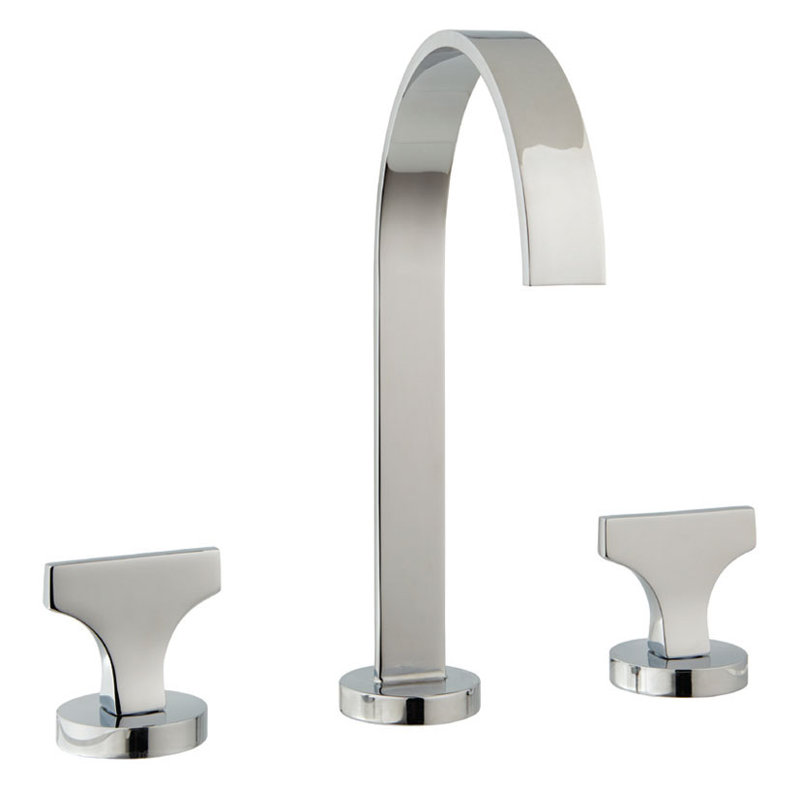 Spring Widespread Bathroom Faucet with Drain, Polished Nickel