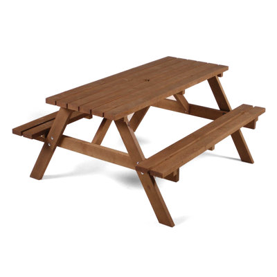 6-Sitzer Doppelbank aus Holz