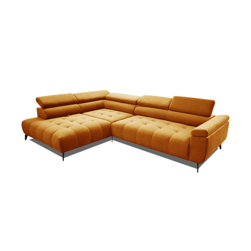Temecia 3 Seater Corner Sofa , Orange, Left Hand Facing