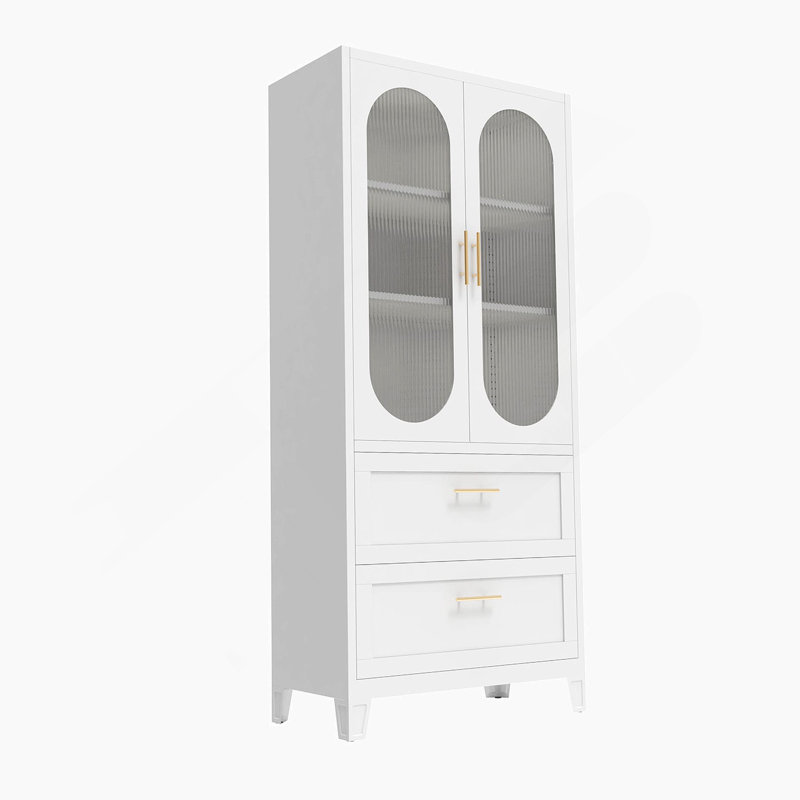 Armoire 2 portes 2 tiroirs, Blanc
