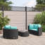 Ensemble de canapé de patio 5 pièces avec coussins en polyester Latitude Run®-102444589-111721153