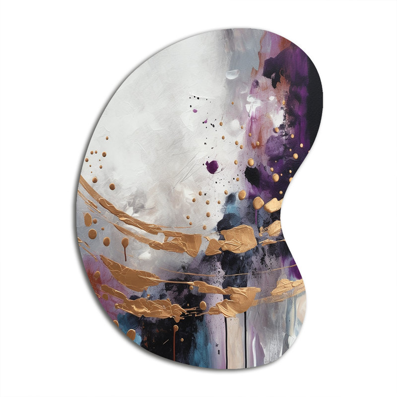 Maidstone - Forme unique en marbre abstrait, décoration murale asymétrique en métal, H 39 po x l 28 po