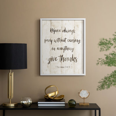 Rejoice Always Framed Print - Solid Wood