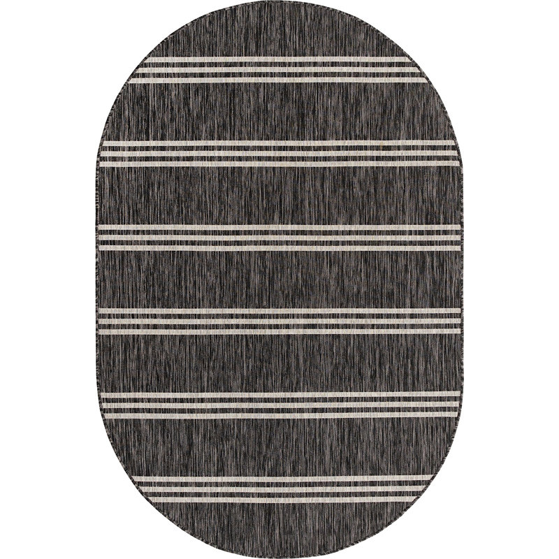 Tapis intérieur / extérieur Jill Zarin Anguilla, Ovale 5 pi 3 po x 8 pi