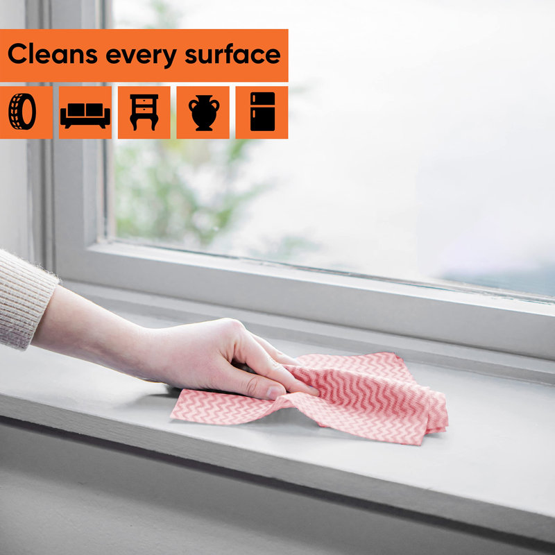 Lingettes pratiques Superio pour la cuisine - Chiffon de nettoyage polyvalent et réutilisable rouge pour la maison, la salle de bain et le bureau. Torchon jetable, paquet de 120