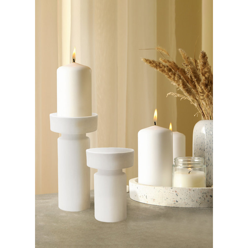 Ceramic Tabletop Candlestick, 21cm H x 15cm W x 15cm D