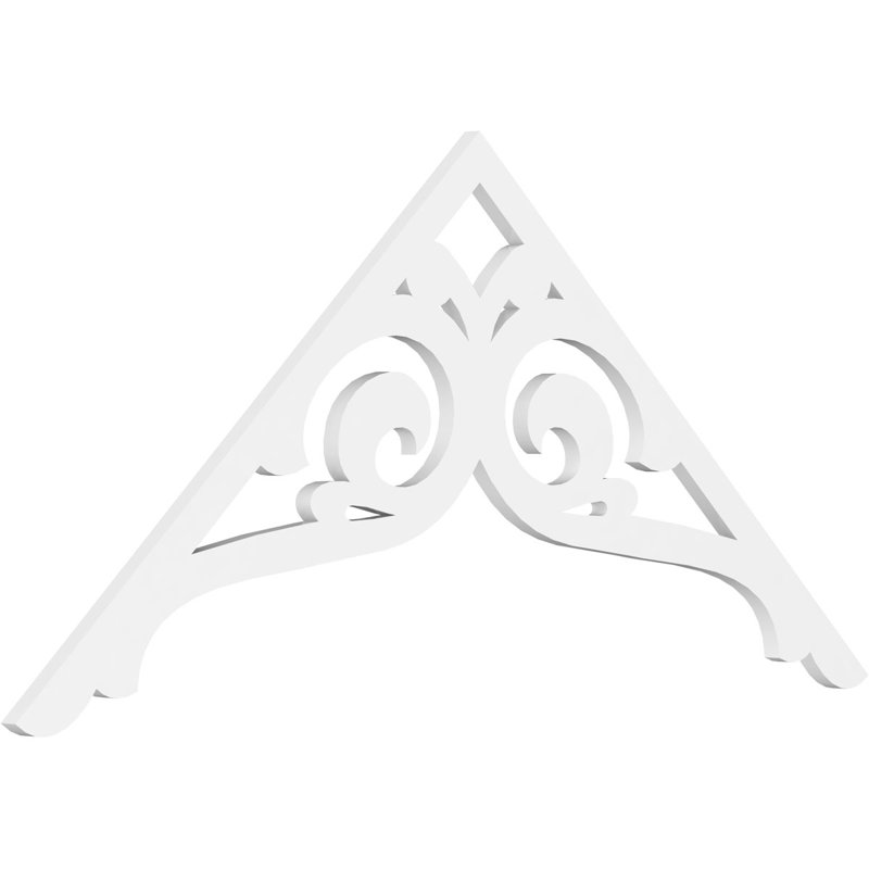 Bordeaux Architectural Grade PVC Gable, 30" H x 60" W x 1" D, 11/12