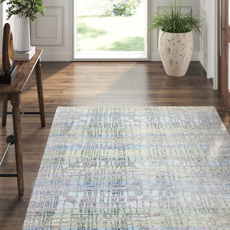 Ikat Area Rug in Gray, Rectangle 6' x 9'