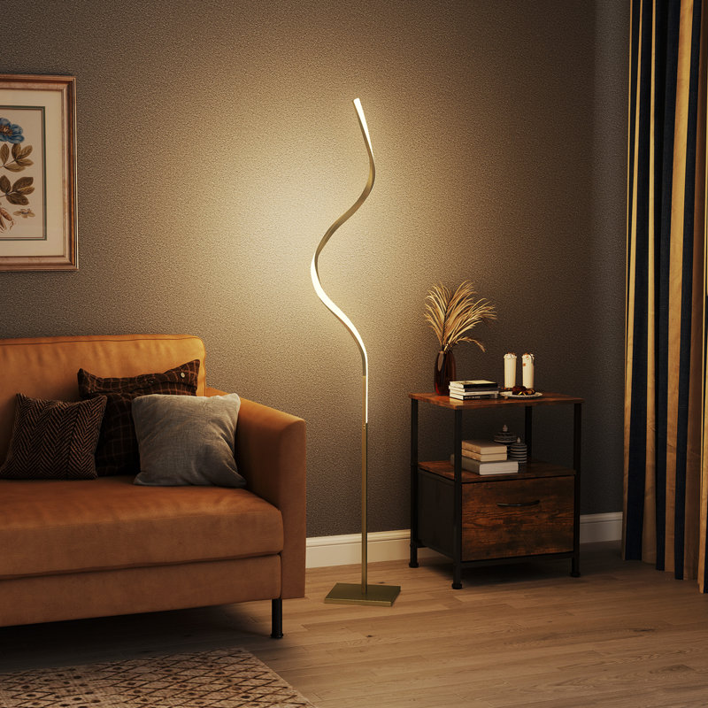 Demeturis 146cm Painted LED Arched Floor Lamp with USB