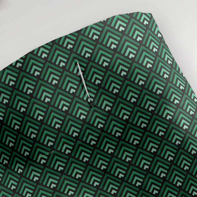 Rideau de douche simple à rayures katelyn elizabeth geometric dégradé, Noir / Vert/ Gris
