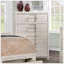 Commode 1 pièce style transitionnel à queue d'aronde anglaise à cinq tiroirs avec poignées courbées et finition blanche-1515638511