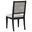 Chaise d'appoint noire rembourrée (ensemble de 2)