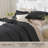 Andency Oversized King Ruffle Comforter Set 120x120, 3 Pieces Black Lightweight Fluffy Super King Bedding Set, Shabby Chic Famhouse All Season Bed Set for Girls Women-124610468-124610434