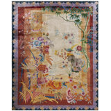 Rare Artistic Scenic Antique Chinese Art Deco Room Size Carpet