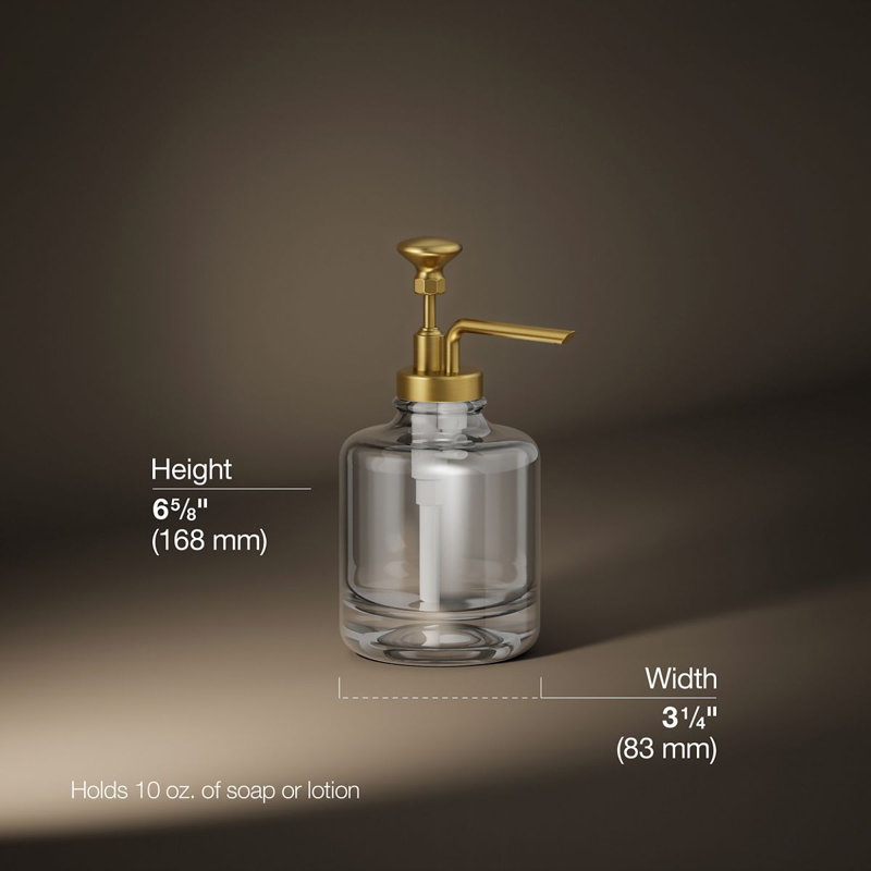 Artifacts® Soap Dispenser, Vibrant Brushed Moderne Brass