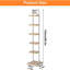 6-Tier Narrow Ladder Bookcase, Wood & Metal Etagere Freestanding Storage Shelf