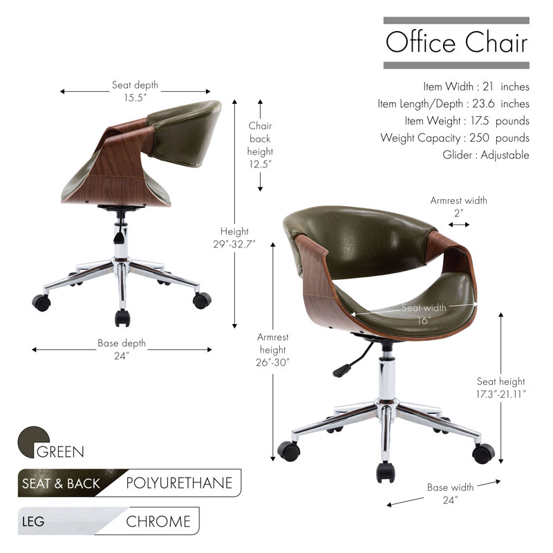 Ayzlee Task Chair, Green