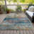 Machine Washable Indoor/Outdoor Xhevrie Teal Rug-112122867