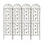 Ensemble de 2 treillis de jardin en métal 86,7 "x 19,7" antirouille pour plantes grimpantes Support de fleurs extérieur brun