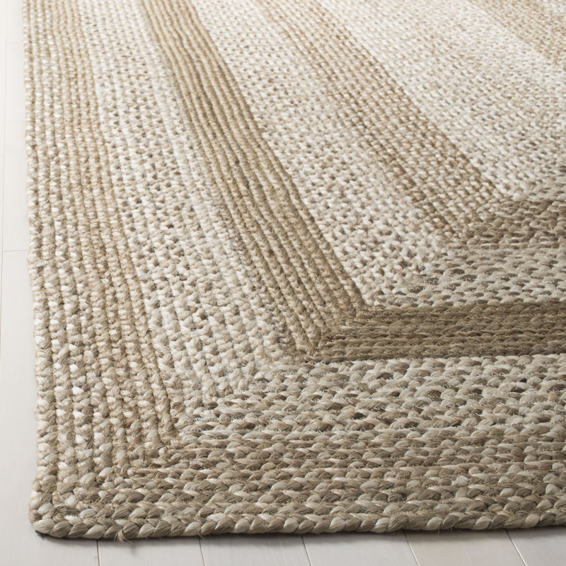 Vincent Natural Fiber Hand Woven Jute And Cotton With Latex Solid Color Rug, Rectangle 6' x 9'