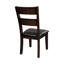Chaises de salle à manger transitionnelles 2, placage de manguier, siège rembourré en similicuir, brun foncé, 38,2 po Hauteur du produit, 70% + 27% 3% structure en tissu Pu