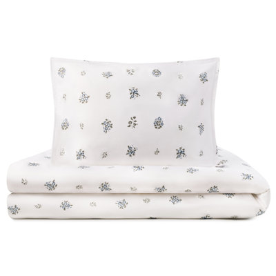 4-Piece Feuille Bluer Linen Bedding Set